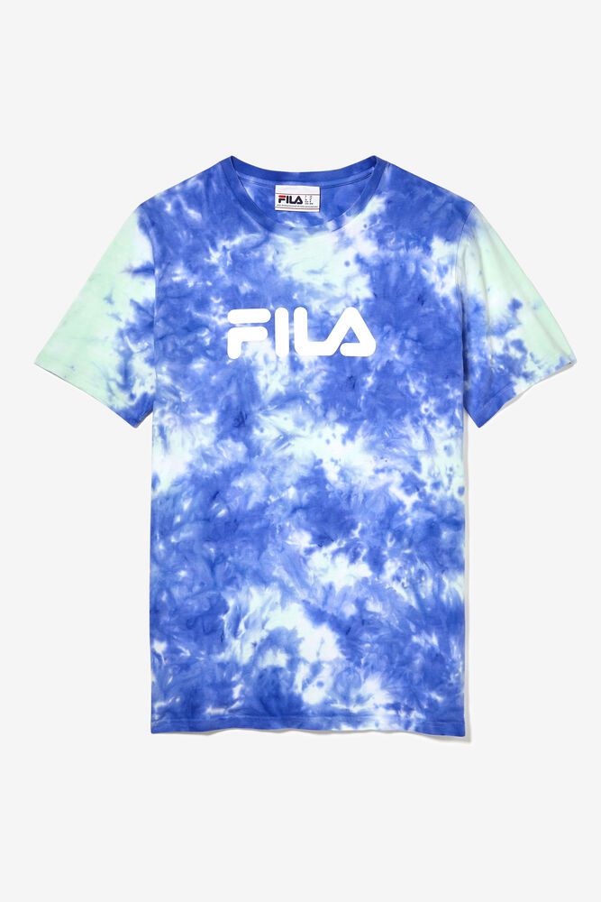 Fila Tie Dye Logo T-Shirt Blue - Mens - 17503OYEZ